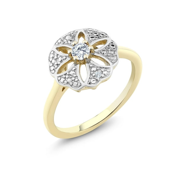 Details about   Genuine 0.01ct Round Cut Diamond Ladies Double Heart Anniversary Ring 18K Gold